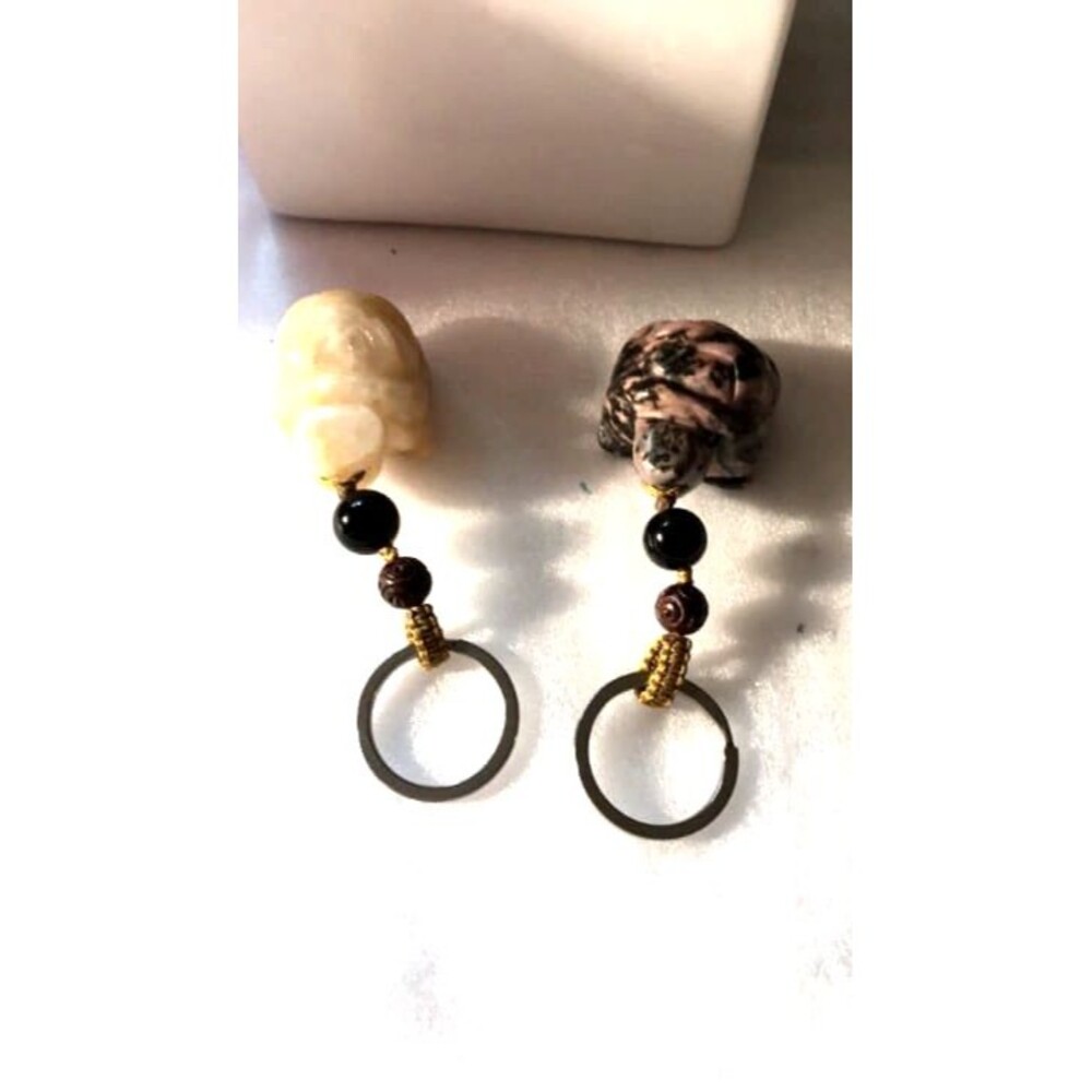 Adorable Carved Turtle Keychain